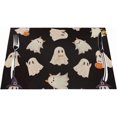 thumbnail image 2 of Halloween Cute Placemats 12x18 Inch Set of 4, Halloween Funny Ghost Pumpkin Table Place Mat Black and White Ghost Washable Table Mats Decorative Linen Fabric Table Mat for Dining Table, 2 of 6