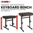 thumbnail image 3 of Adjustable Piano Stool with Thick Padded Cushion – Heavy-Duty T-Style Keyboard Bench, 17"-22" Height, PU Leather & Non-Slip Base, 3 of 12