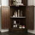 thumbnail image 6 of Vabches Farmhouse 64.8" Tall Corner Cabinet with 4 Doors and 5 Storage Shelves, Corner Storage Cabinet for Kitchen, Living Room, Brown, 6 of 9