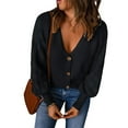 thumbnail image 4 of Cardigan à Manches Longues Col en V Décontracté pour Femmes Veste en Tricot Uni Confortable Léger, 4 of 6