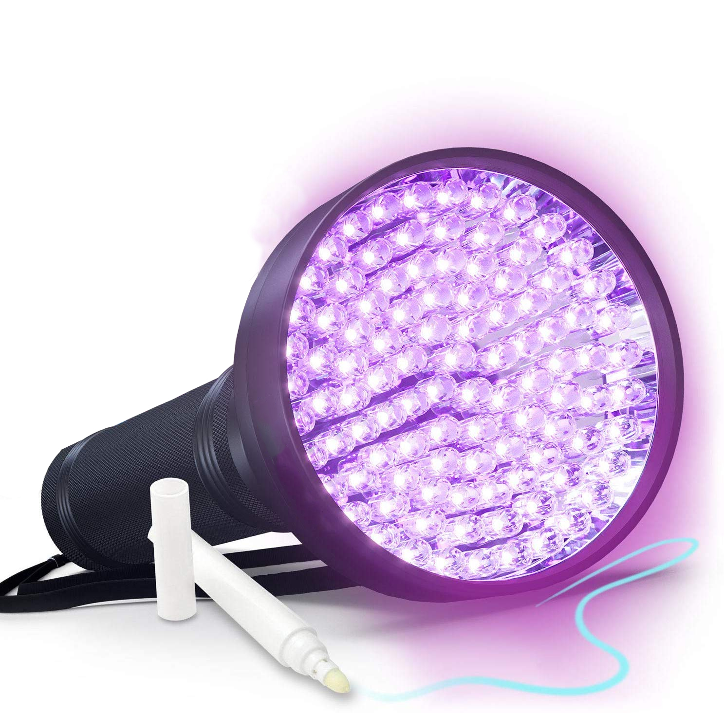 Blacklight Flashlight UV 100 LED with Ultraviolet Ink Marker for Urine
