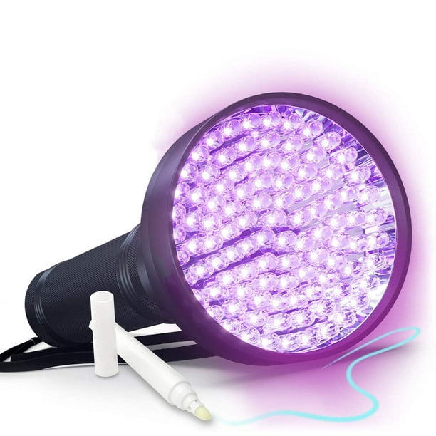 Blacklight Flashlight UV 100 LED with Ultraviolet Ink Marker for Urine
