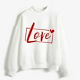 thumbnail image 6 of Baqcunre Crewneck Sweatshirts Printing Sweatshirt Top Long Sleeved Sweatshirt Casual Blouse Temperament Pullover Top(White 2 S-XXL),Womens Sweatshirt Womens Tops Valentine'S Day Shirts For Women, 6 of 6