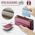 thumbnail image 4 of Crossbody for Samsung Galaxy S25 Ultra Case Wallet【RFID Blocking】with 10-Card Holder Zipper Bills Slot, Soft PU Leather Magnetic Shoulder Wrist Strap for Galaxy S25 Ultra Wallet Case Women, Winered, 4 of 10