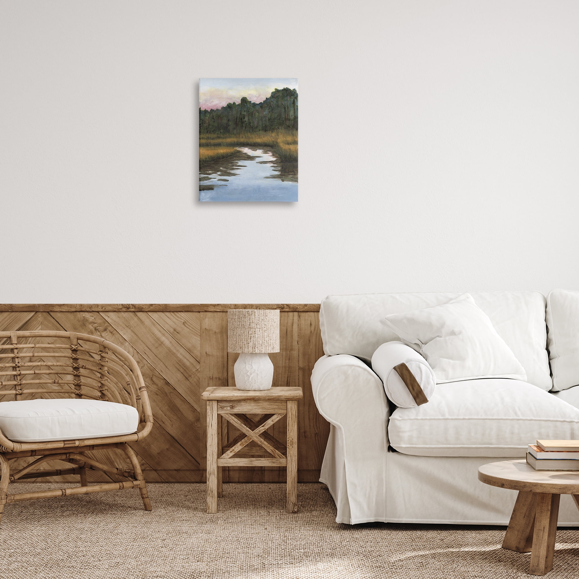 Stupell Industries Peace Stream in Nature Landscape & Nature Painting Wrapped Canvas Art Print Wall Art, 16 x 20