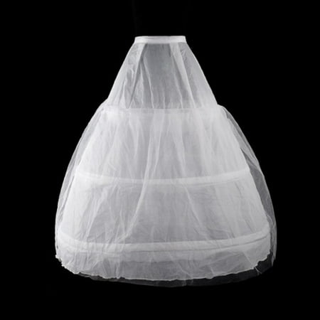 

HeroNeo Womens 2 Layers Mesh 3 Hoops White Wedding Gridal Gown Dress Petticoat Elastic W