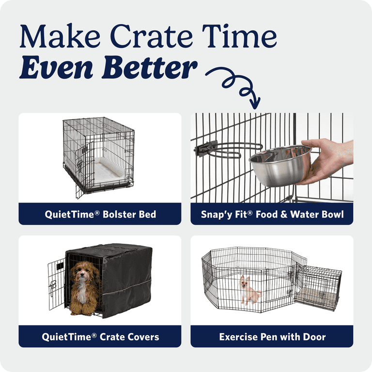 MidWest Homes for Pets 42-Inch Two-Door Folding Dog Crate with