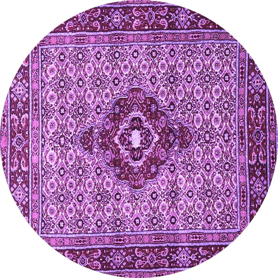 Ahgly Company Indoor Round Medallion Purple Traditional Area Rugs, 5' Round