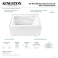 thumbnail image 5 of Aqua Eden VTAM4832L22D 48-Inch Acrylic Rectangular 3-Wall Alcove Tub, Left Hand Drain and Anti-Skid Surface in Glossy White, 5 of 9
