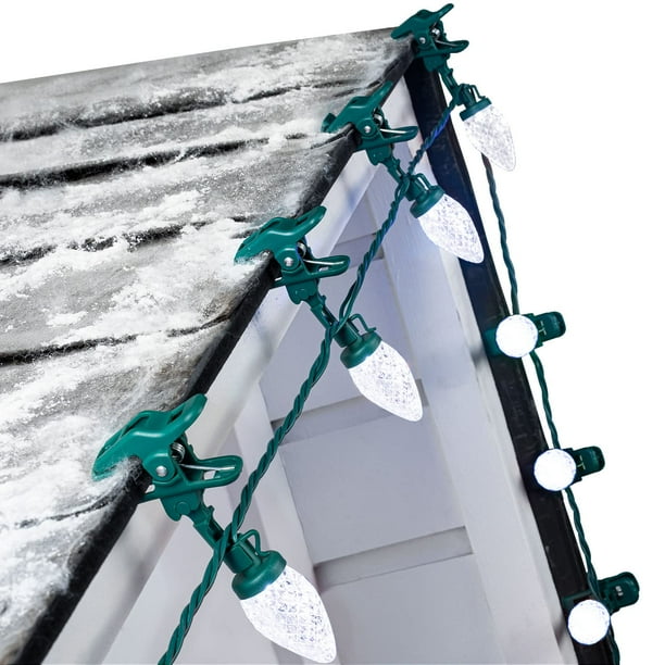 Luces LED navideñas Brightown C9 de 68 pies, 100 LED, color blanco puro