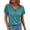 Blue, variant on Vetement Femme ete 2025 Women's 2023 Summer New Solid Color Chest Strap Short Sleeve V Neck Top T Shirt With Leaf Sleeve Stripe Shirts for Women T Shirt Women Pack Ladies Tees And Tops Short L