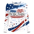 thumbnail image 2 of Conairie Patriotic T Shirts For Womens Long Sleeve Crew Neck Relaxed Fit 4th of July Shirt With Letter Print Work Tee Pullover Outfits White XL, 2 of 3
