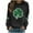 Black#10, variant on Yteetum Women's St Patrick's Day Sweatshirt Plus Size Crewneck Irish Gift St Patricks Luckys Shamrocks Graphic Print Hoodless Sweatshirts Top Womens Casual Round Neck Loose Fits Long Sleeve T Shirts