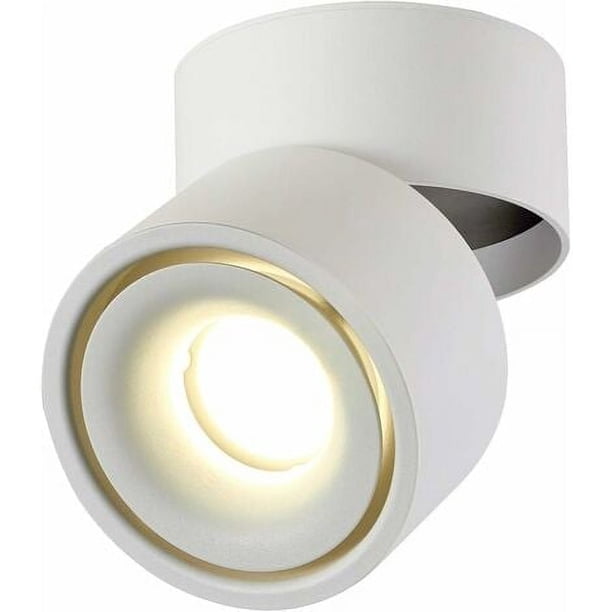 Focos de techo LED de 10 W, ángulo del cuerpo de la lámpara ajustable, focos de lámpara, focos de techo, luz de techo, focos de techo ajustables, iluminación de techo LED, 10x10x10cm (blanco-4000K)