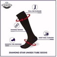 thumbnail image 3 of Diamond Star Men’s Tube Socks – Premium Cushioned Cotton Over the Calf Athletic Knee High Socks (Brown - 6 Pairs 26 inches Mid Calf Socks fit size 10-15), 3 of 6