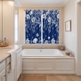 thumbnail image 3 of Navy Blue Coastal Kitchen Curtains 84 Inch Length, Starfish Coral Ocean Conch Sea Nautical Grommet Top Bedroom Living Room Curtains, Light Filtering Cafe Curtain Drapes 2 Panels Set 104''x84'', 3 of 9