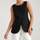 thumbnail image 2 of Camiseta sin mangas de cuello cuadrado estilo francés para mujer - Cuello cuadrado elegante, tejido puro, versátil, 2 of 4