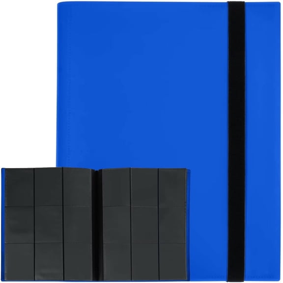 9 Pocket Strap Binder Album for 360 Trading Cards - Side Loading Pockets Folder - Archival Safe Material for CCG TCG MTG and Sports Cards