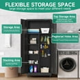 thumbnail image 4 of Metal Garage Storage Cabinet with Wheels,Rolling Tool Storage Cabinet with Lock,Steel Locking Cabinet with Locking Doors and Adjustable Shelves,Tall Storage Cabinet for Office Home,Garage,Shop-Black, 4 of 9
