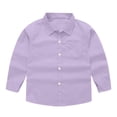 thumbnail image 3 of Curuila Kids Toddler Boys Shirt Long Sleeve Solid Color Lapel Button Down Shirts For Boys Loose Fit Casual Tops Purple Size 13-14 Years, 3 of 6
