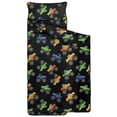 thumbnail image 2 of Monster Cartoon Truck Black Pattern Teens Toddler Nap Mat with Pillow, Sleeping Mat Bag for Preschool Daycare 59"x22", 2 of 6