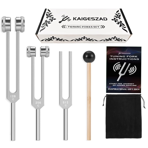 Juego de diapasones KAIGESZAD de 128 Hz, 256 Hz, 512 Hz con y sin ponderar