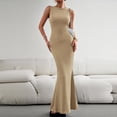 thumbnail image 2 of Enjoytime Dresses for Women Crew Neck Sleeveless Textured Bodycon Maxi Dress Slim Flare Hem Elegant Party Dress, 2 of 8
