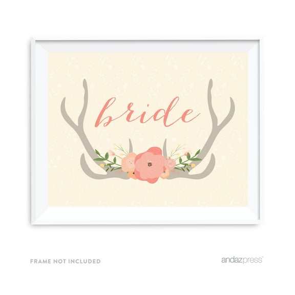 Bride Woodland Deer Wedding Party Signs