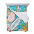 thumbnail image 7 of Quilts Twin-XL Size Bedding Set, Coastal Beach Lightweight Quilted Comforter, Summer Tropical Plants Ocean Sea Waves Blue Soft Bedspread Coverlet with Pillow Covers for All Season, 68" x 98", 7 of 7