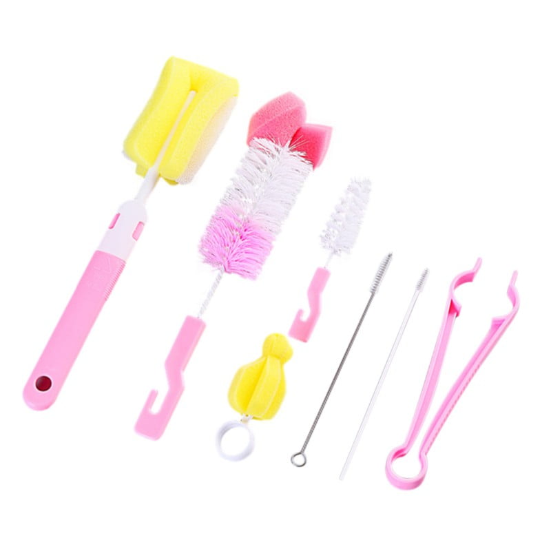 Baby Bottle Brushs, 7 in 1 Cleaning Brush Set for Cleaning Straws and