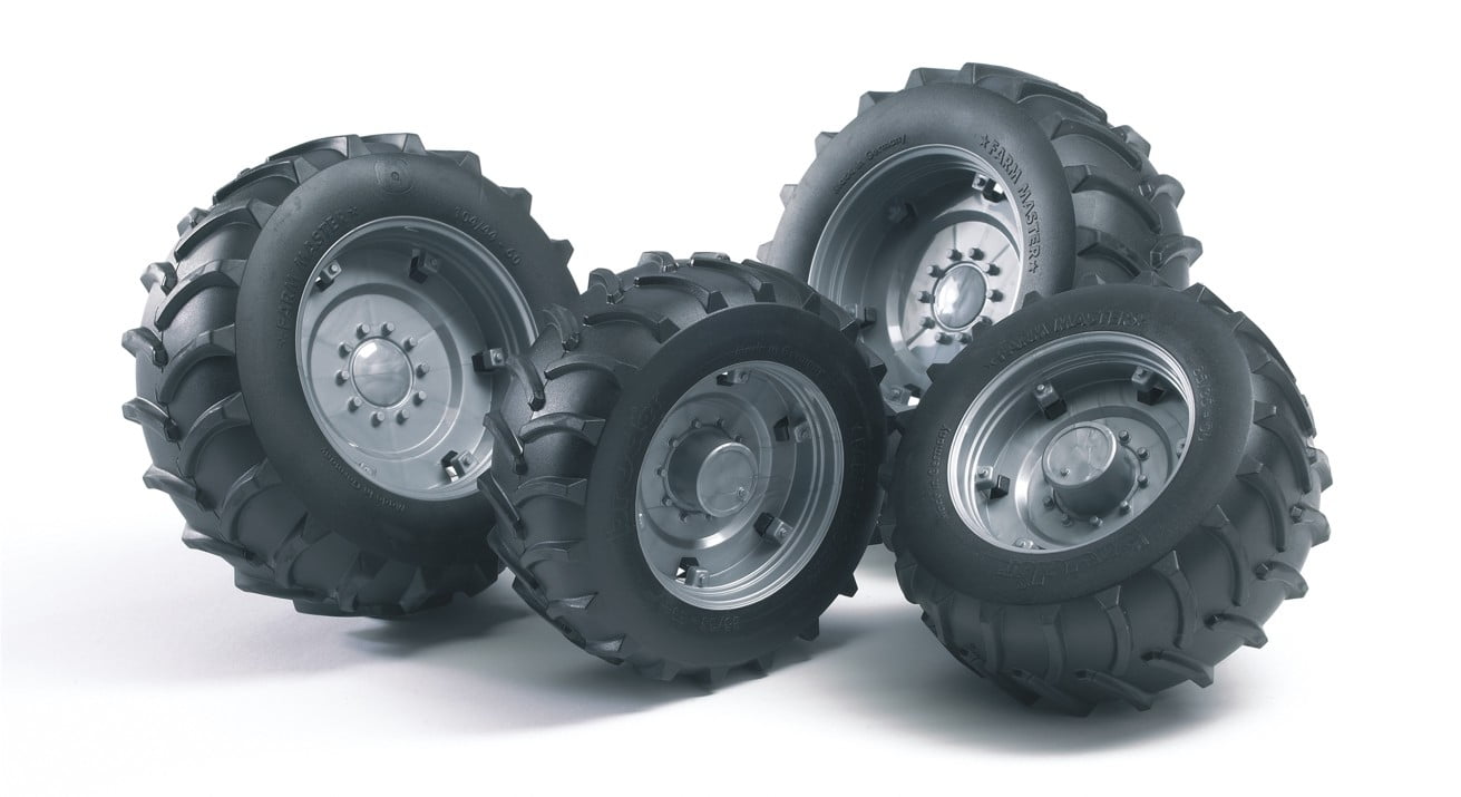 Bruder Twin Tires with Silver Rims for 02000 Tractor Series