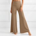 thumbnail image 2 of Women's High Waist Flowy Yoga Pants With Sensation Loose Fit Wide Leg Trousers For Fitness/Khaki/4XL, 2 of 5