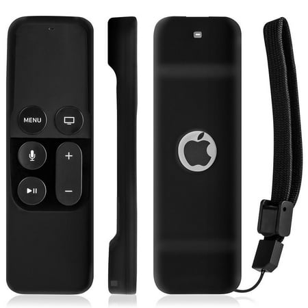 Silicone Remote Controller Case Protective Cover Skin for Apple TV 4th Gen Siri Remote Control Color:Black