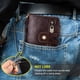 thumbnail image 3 of Cartera para hombre con bloqueo de cadena Cartera de cuero genuino para hombre Cartera plegable con tarjetero y bolsillo para monedas con cremallera Monedero Regalo de Navidad, 3 of 4