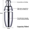 thumbnail image 2 of 750ml Bartender Cocktail Shaker Set With Accessories Professional Cocktail Shaker Set With Strainer For Mixing Margaritas, 2 of 5