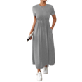 thumbnail image 3 of Women'S Short Sleeve Maxi Dresses Casual Long Dress with Pockets Grey S, 3 of 7
