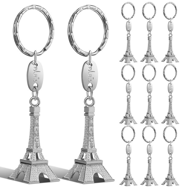15 llaveros de la Torre Eiffel, llavero retro con colgante para joyería y bolso.