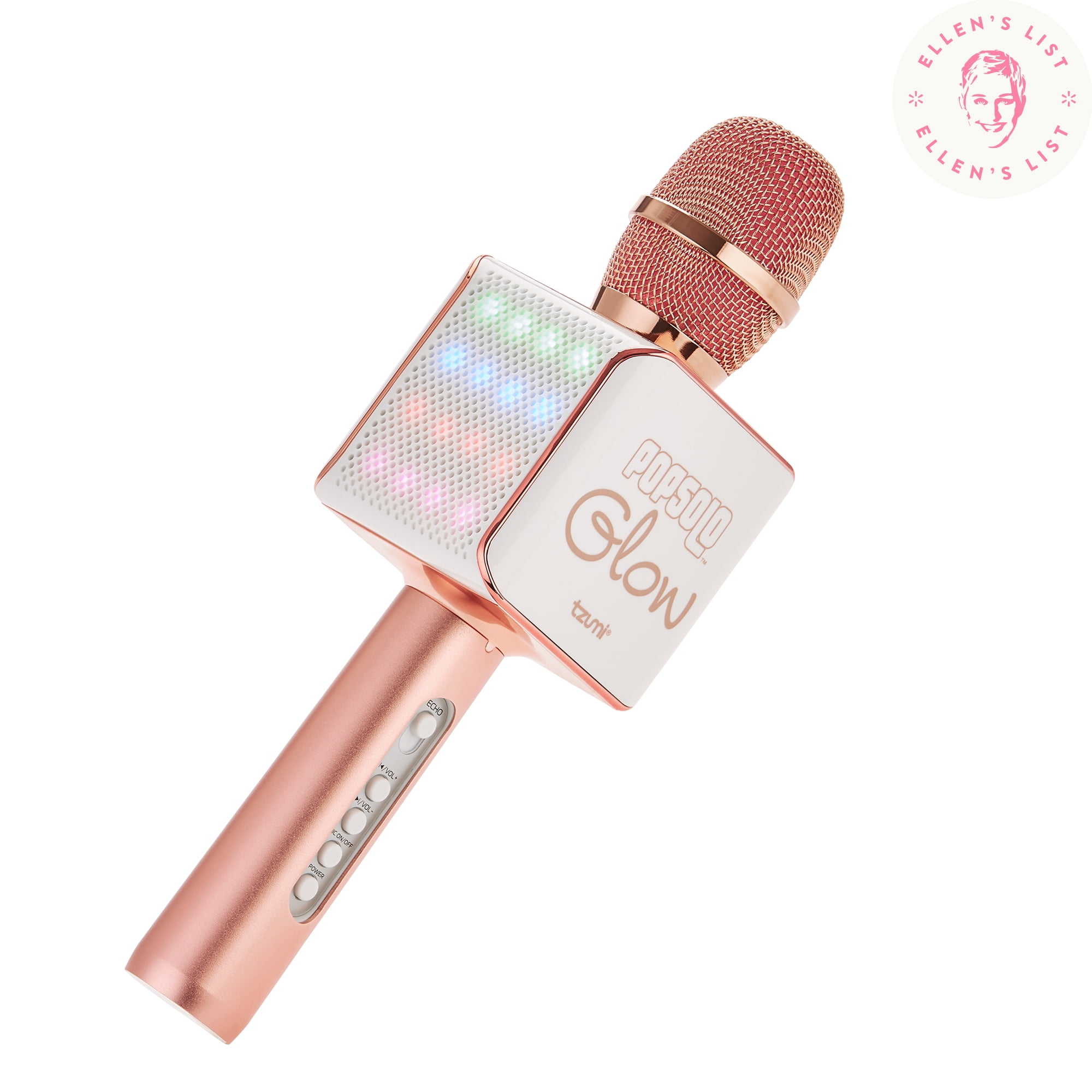 10k Two-Tone Rose Gold Handheld Mic Microphone Studio Music Pendant Necklace 