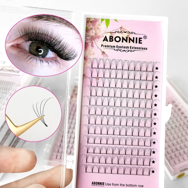 Abonnie, ventiladores prefabricados de tallo corto, ventilador de volumen ruso, suministros para extensiones de pestañas mullidas de primera calidad, bandeja para pestañas rizadas D Tan Jianjun unisex