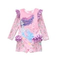 thumbnail image 3 of RUTAYY Girls Swimwear Long Sleeve Rash Guard Swimsuit With Flounce Hem For Beach Summer Swimming Sun 2-12 Years Pool Resort Beachwear, 4-5 Years, 3 of 9