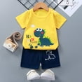 thumbnail image 2 of TAIAOJING Baby Boys Girls Outfits Cartoon Print Short Sleeve Tops Printed Shorts 2PCS Clothes Set, 3-4 Years, 2 of 5