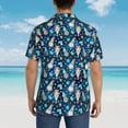 thumbnail image 4 of Gukieu Ice blue old man cute winter Print Men's Short-sleeved Shirts, Button-down Lapel Hawaiian Shirts, T-shirts, Beach Vacation Summer Casual Wear,Large, 4 of 7