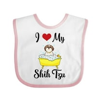 Inktastic I Love My Shih Tzu Dog Gifts Boys or Girls Baby Bib