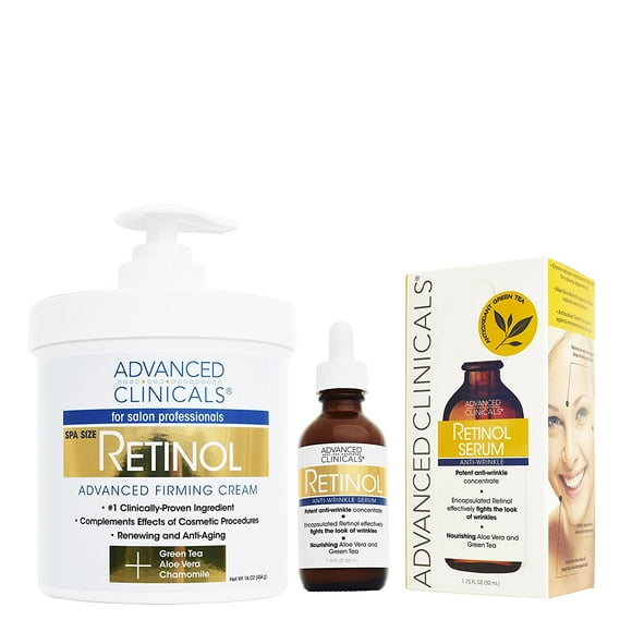 Set de 2 Cremas Reafirmante de Retinol Advanced Clinicals Suero y Crema para Arrugas Líneas Finas y Manchas Advanced Clinicals AC86366