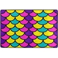 thumbnail image 4 of Dreamtimes Colorful Scales Non-Slip Area Rug Pink Purple Floor Carpet Comfort Floor Mats Decor for Indoor Front Porch,Living Room, Bedroom,Kitchen, 36"x24", 4 of 5