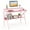 Pink, variant on Costway Home Office Desk with Monitor Stand, Open Shelf & Metal Frame, Earphone Hook Pink