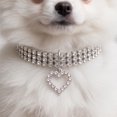 thumbnail image 4 of Rhinestone Pet Collar, Sparkling 3 Rows Crystal Diamond Dog Collars, Adjustable Rhinestones Wedding Collar, Jewelry for Small Medium Large Pets, Cats, Dogs (White, Medium), 4 of 6