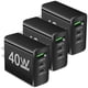 thumbnail image 1 of Cargador Compatible USB C DashBlack 3 Pzas 3 Puertos USB 5V 2.4A Max 40W 100-240V 50-60Hz Negro., 1 of 1