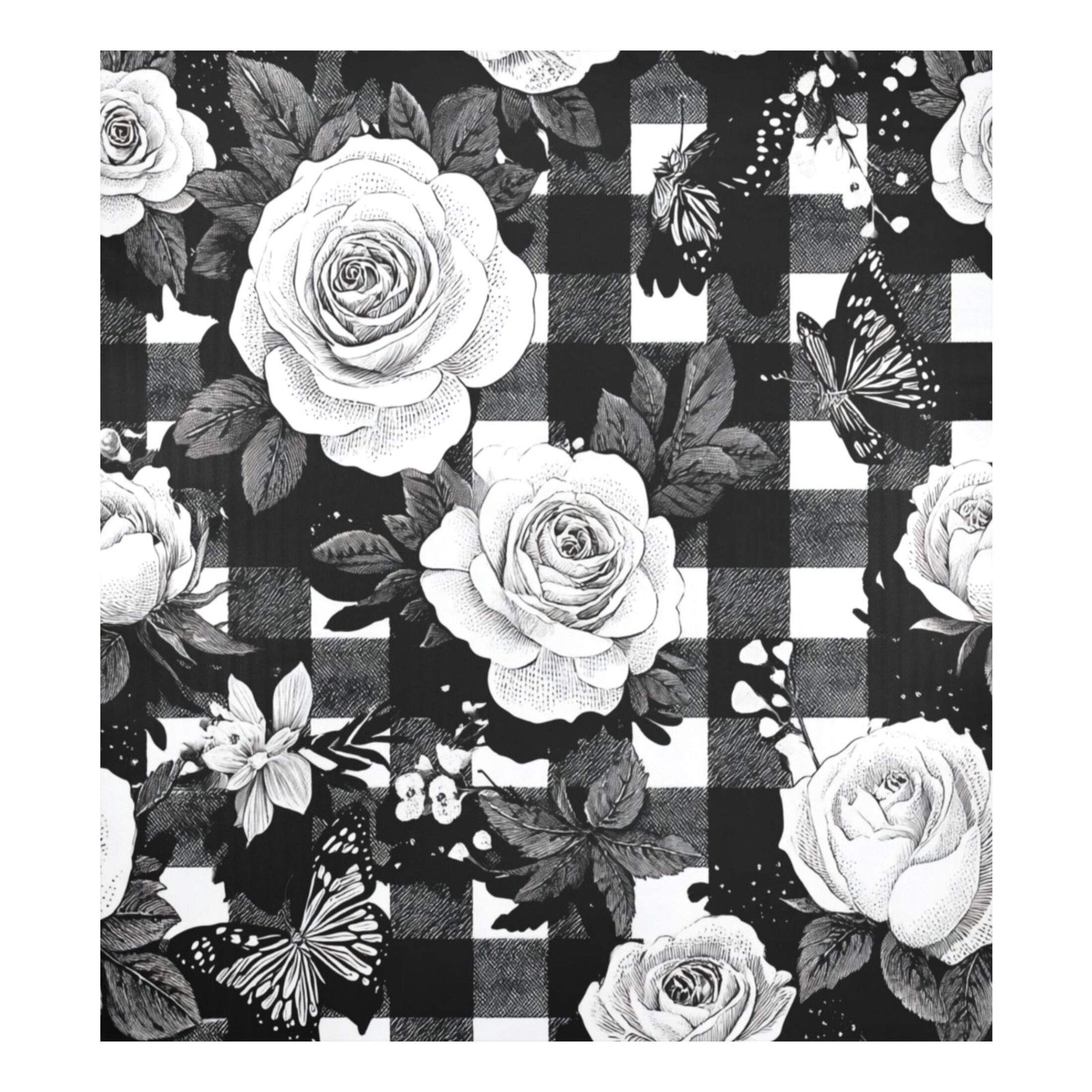 Dishwasher Magnetic Refrigerator Magnet Cover Sticker Home Decorative 23"x26" White Rose Pattern