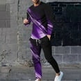 thumbnail image 2 of BiZtdJrK Sales Today Mens Big and Tall Sweatsuits Casual Crewneck Long Sleeve Shirt Tops and Joggers Pants 2 Piece Sets Fashion Digital Print Tracksuits Purple M, 2 of 8